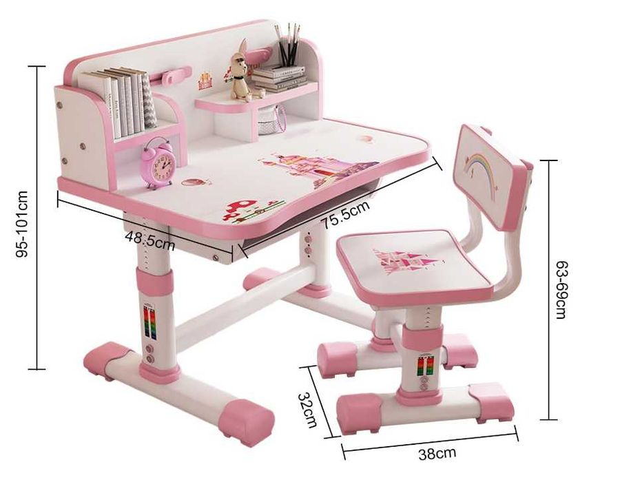 Стол и стульчик с регулируемой высотой. для детей 6-12 л Есть доставка