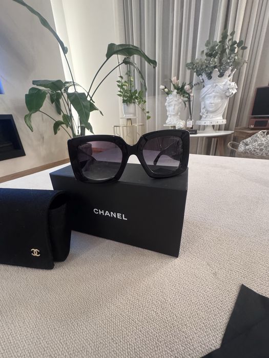 Chanel Orginial големи черни очила слънчеви