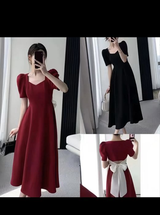 Красное платье с бантикам сзади