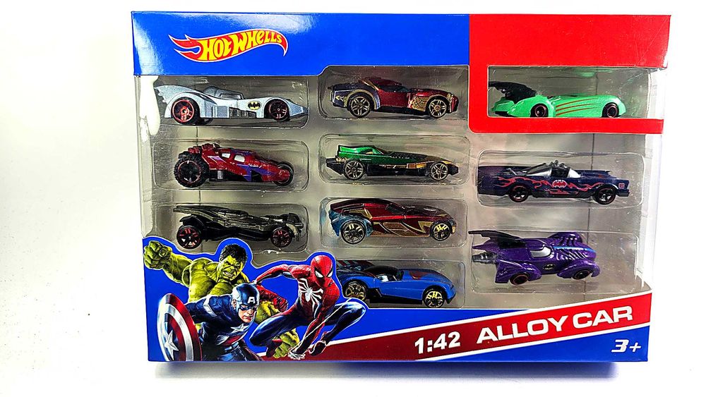 Hot Wheels Marvel Avengers 10 бр. в кутия метални колички / 2 модела