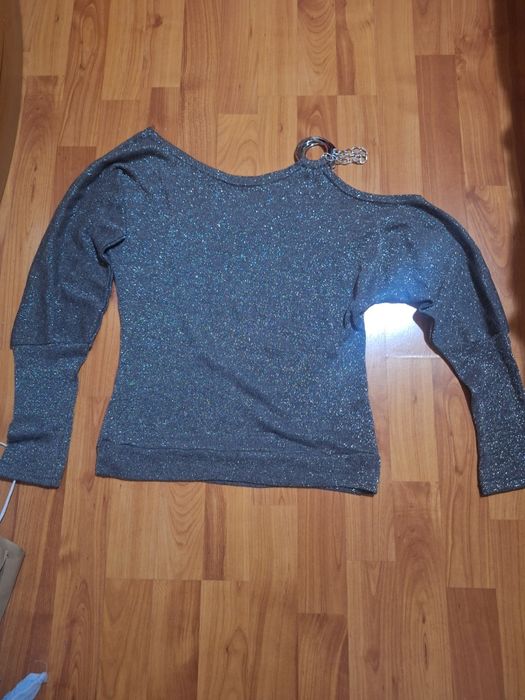 Сива елегантна блуза