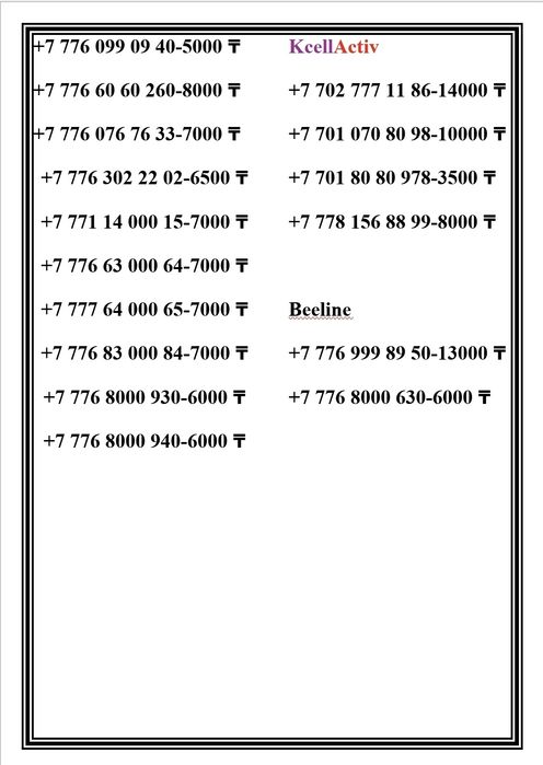 Номера красивые Теле2 Altel