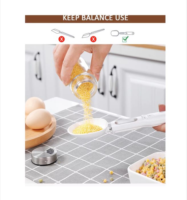 РАЗПРОДАЖБА! Електронна везна, Мерителна лъжица, До 500g, LCD дисплей