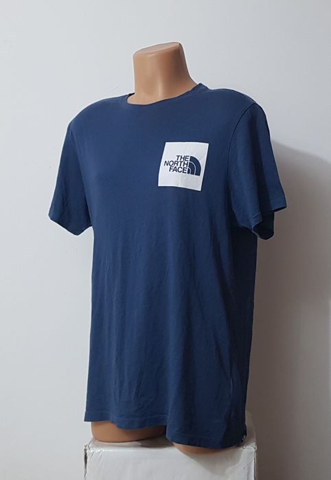 Tricou The North Face, logo piept, bleomarin navy, 100% bumbac, Nr. M