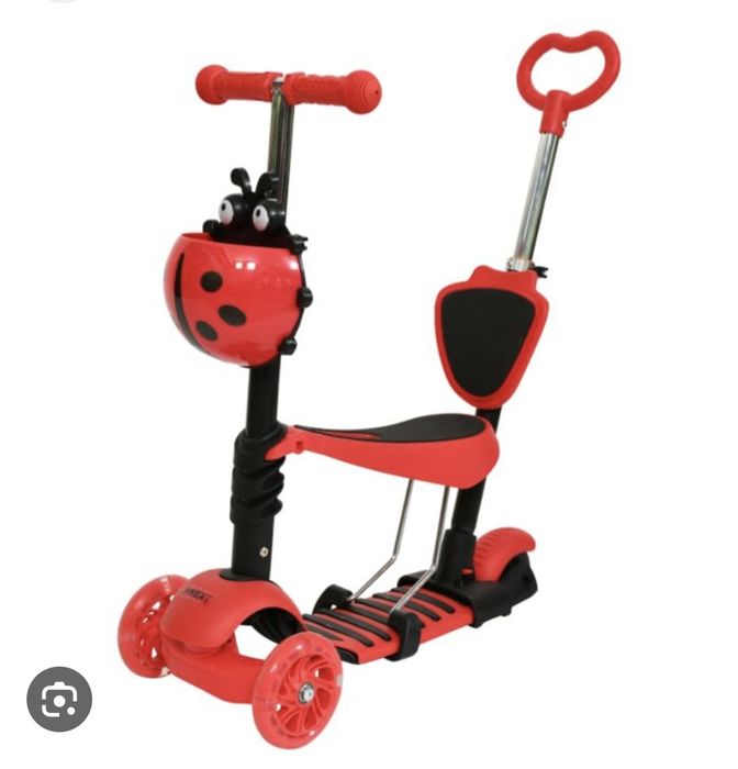 Самокат детский 5 в 1 красный трансформер