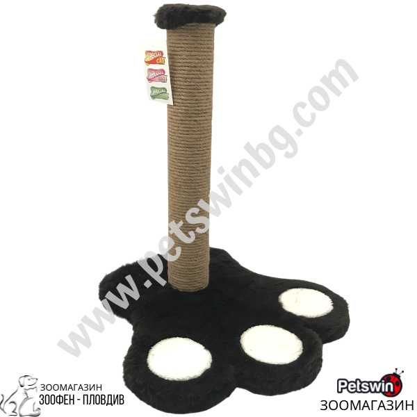 Драскало за Коте - основа под формата на Лапа - 35/35/44см- Черен цвят