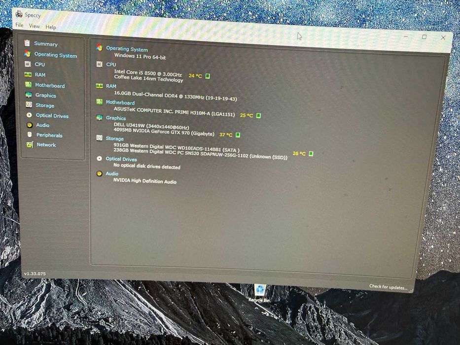 PC Gaming Asus Intel gen8 i5-8500 16GB RAM DDR4 256ssd 1TB hdd GTX 970