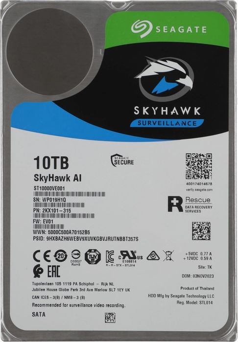HDD 10TB Seagate SkyHawk в отличном состоянии