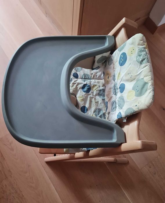 Pachet scaun de masa pentru copii Stokke Tripp Trapp®lemn fag cu Baby set, Tavita si Husa