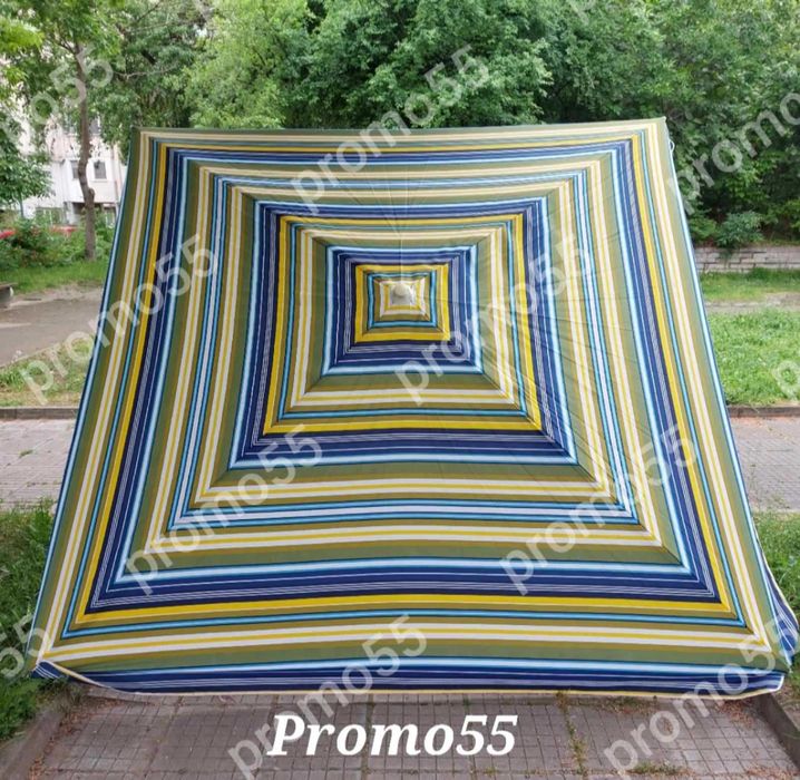 Голям квадратен градински чадър 250см. х 250см.