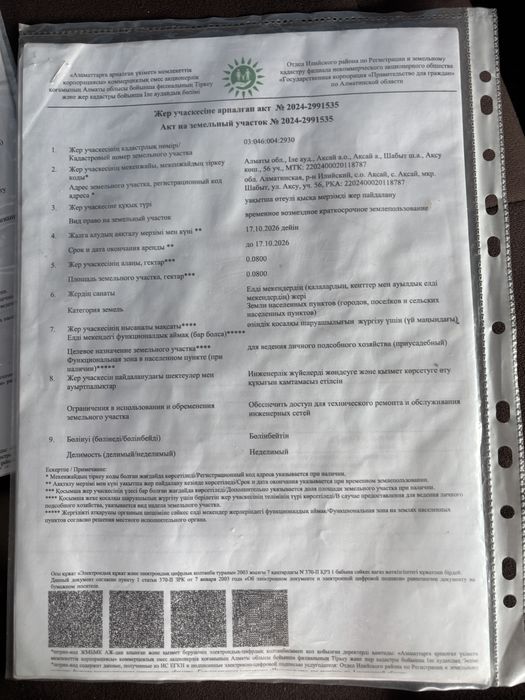 Земля Алматинская область Шабыт