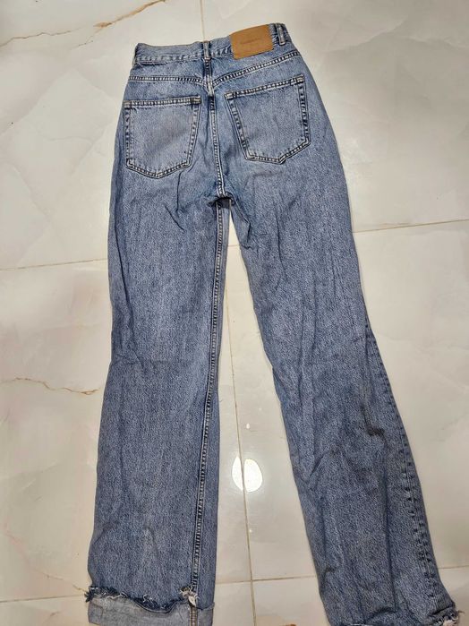 Сини дънки с висока талия Pull&Bear, размер 34