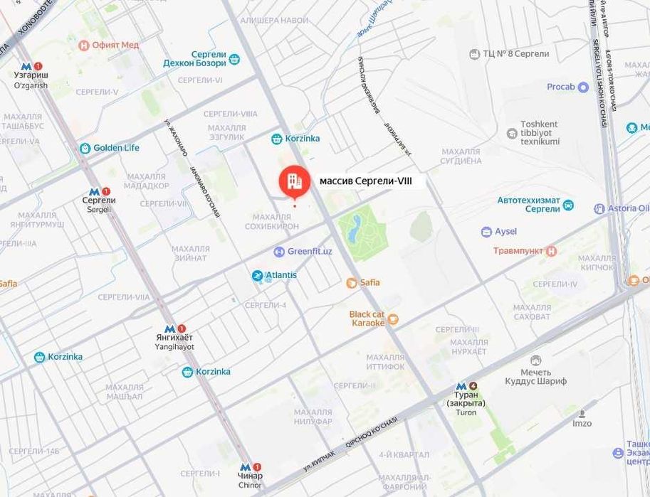 Yu  2х комнатная 65м2 квартира в Ипотеку, Сергели-8, кафе Беш Qozon