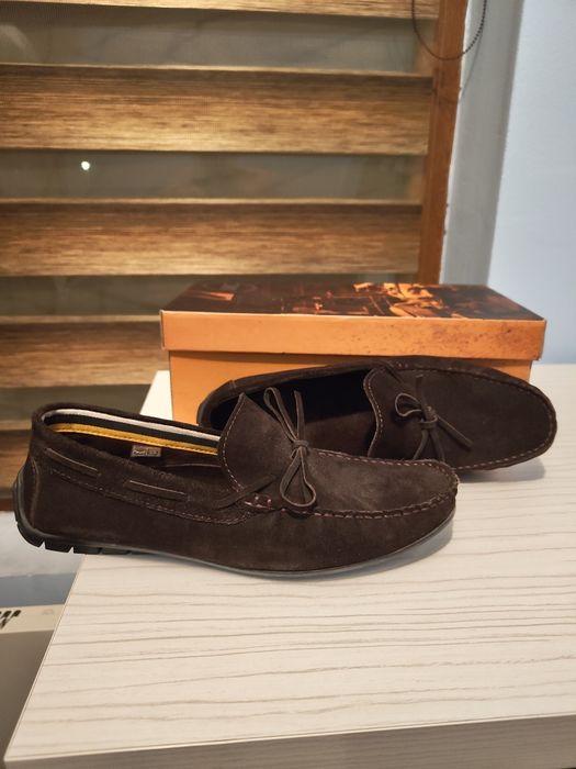 Мокасини Andrews кафеви естествена кожа