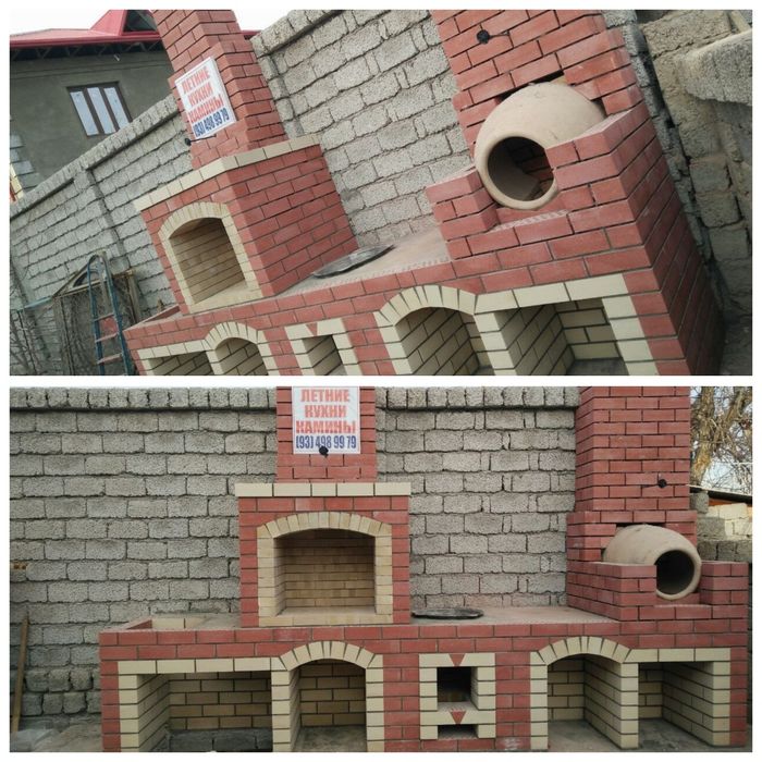 летняя кухня камин
