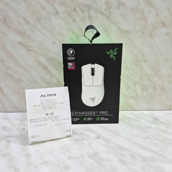 Mouse gaming Razer DeathAdder V3 Pro Alb Zeus Amanet Militari 36709