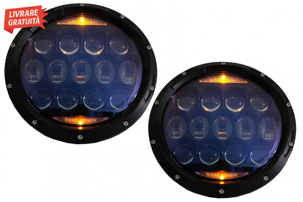 Faruri Full LED CREE Dublu Proiector Halo DRL Jeep Wrangler TJ & JK (1