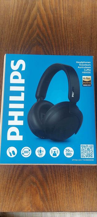 Безжични слушалки с микрофон Philips - TAH8000EBK/00