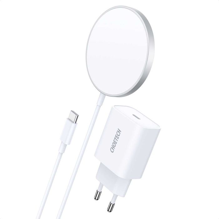 Choetech MagSafe индукционно зарядно + PD5005 adapter white