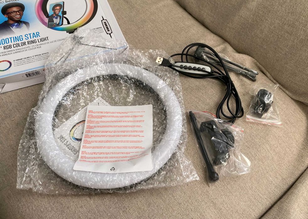 Video Blogging Kit Shooting Star RGB Rainbow Ring Light - nou