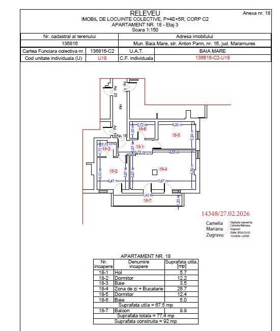 Zona Centru Vechi, Vand ap. 3 camere, cu parcare exterioara inclusa, direct de la dezvoltator