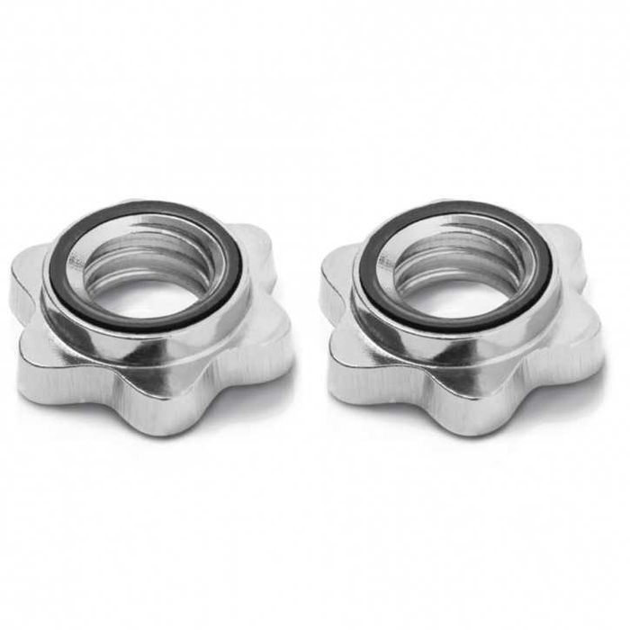 Bară de gantere cromată 35 cm cu prinderi