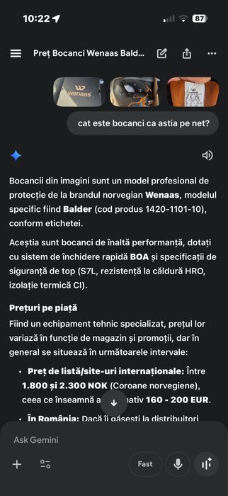 Bocanci Protecție WENAAS Balder NOI – Sistem BOA – S7L / HRO – Mărimea 42