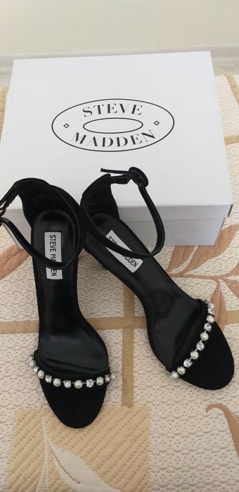 НОВИ Обувки перли камъчета GUESS, SteveMaden, 39, черни, розово злато