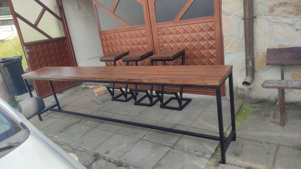 Бар столове масив и желязо