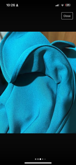 Rochie turquoise mâneca lunga