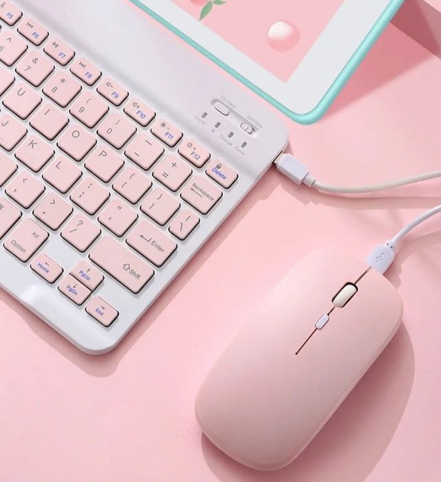 Беспроводная блютуз мини клавиатура с мышкой