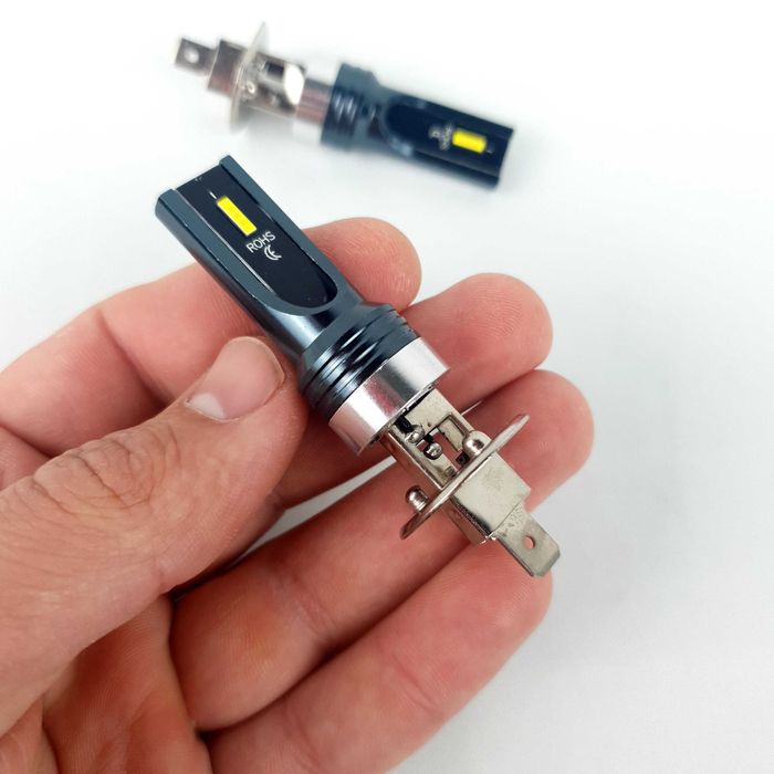 Faza Scurta-Lunga-BEC LED H1-10000Lm-6000K-Aluminiu-80W-Model Mic-NOU