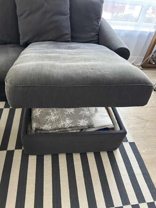 триместен диван, с лежанка и табуретка с ракла  IKEA GRONLID