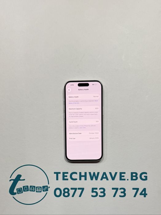 Apple Iphone 16 White 128GB 93%