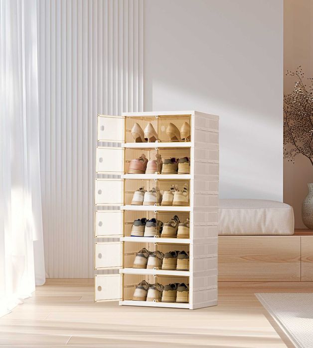 Качественный пластиковый складной шкаф 6 этажей для хранения вещей p27