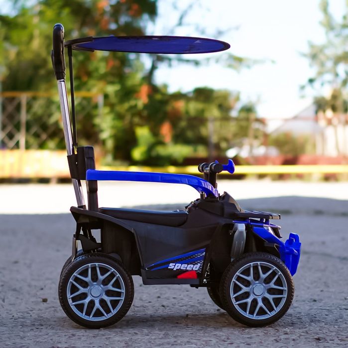 ATV electric copii 4 in 1 6V 35W, telecomanda, roti EVA, scaun piele,