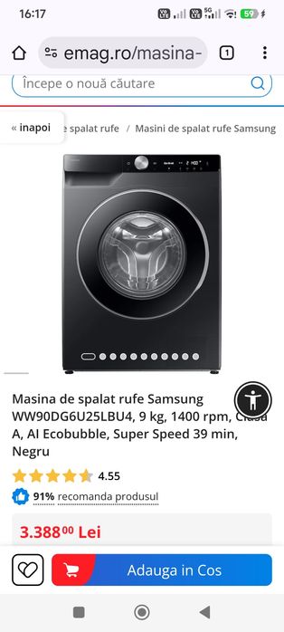 Samsung 9 kg 1400 rpm invertor