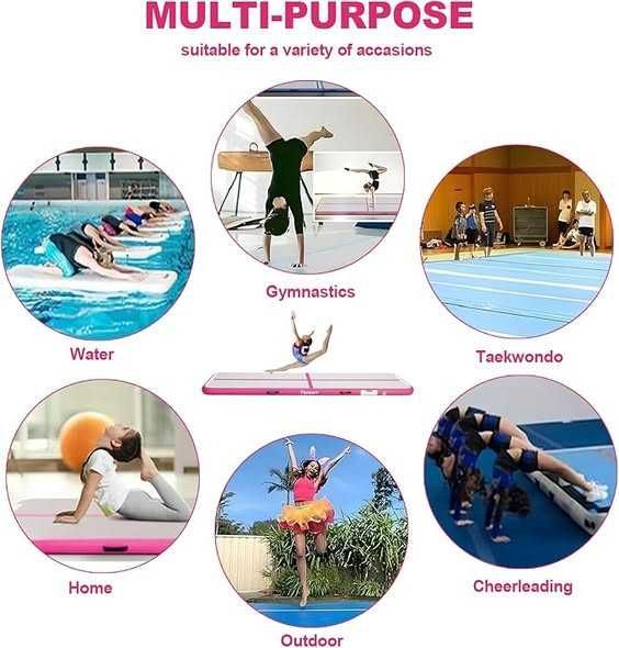 Saltea FBSPORT Airtrack,  de gimnastică cu pompă 500 x100 x 10 cm