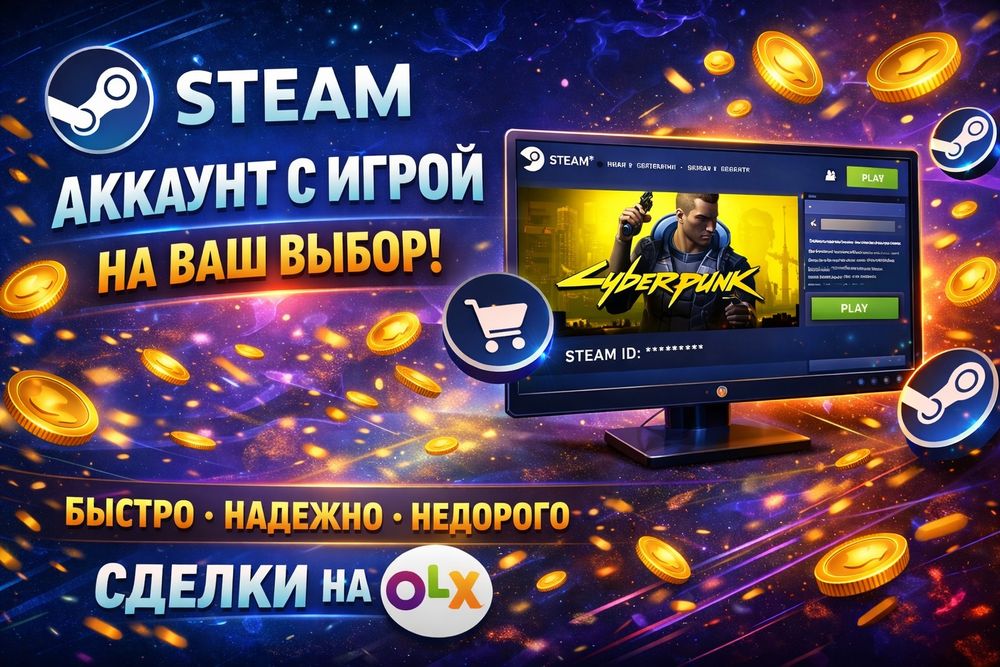 Аккаунты стим с любой игрой на ваш выбор. offline