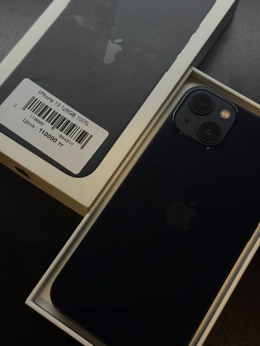 Iphone 13 , 128гб, 100% акб, Kaspi 0-0-12