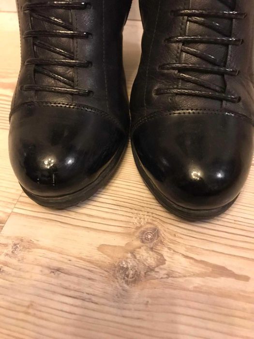 Дамски ботуши черни, естествена кожа