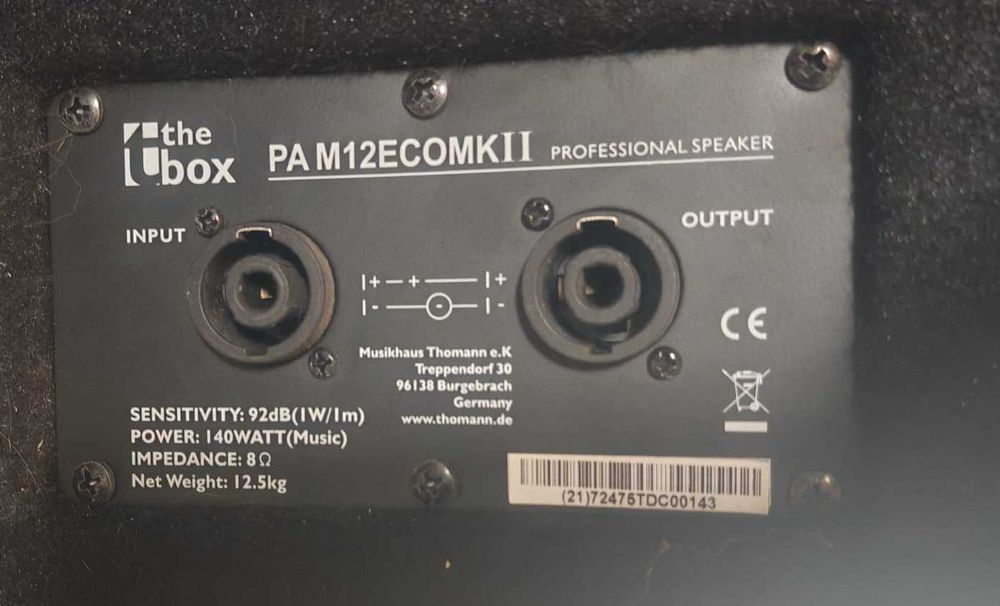 Boxă pasivă the box PA 12 ECO MKII – 12", 140 W RMS, 8 Ohm
