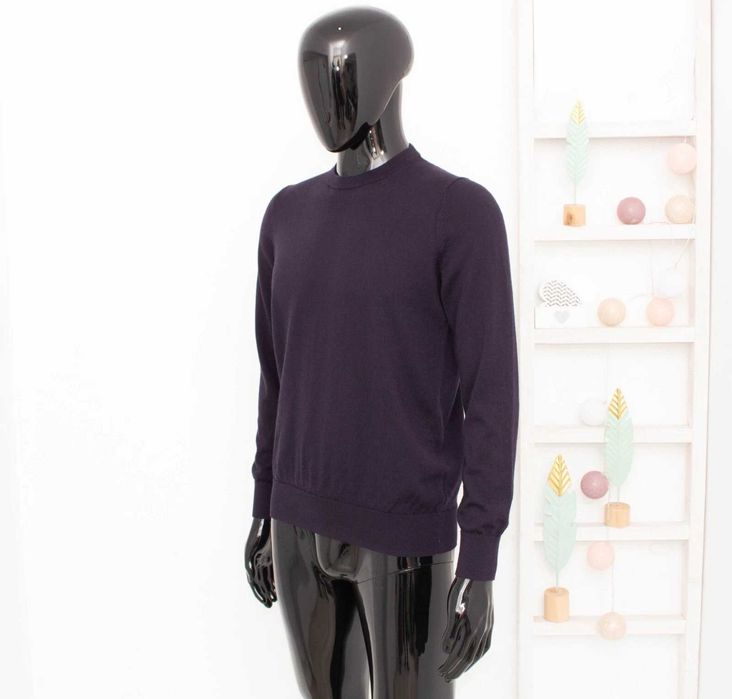 ARKET мъжки пуловер 100% вълна тъмно син S