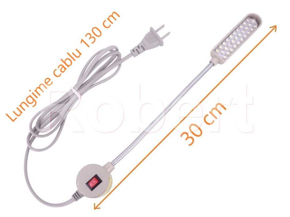 Lampa LED cu 30 leduri cu iluminare alba - pt masini de cusut, bancuri lucru, etc - de CALITATE buna
