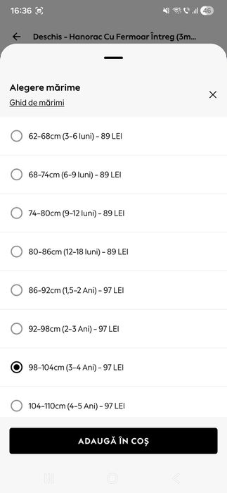 Hanorac Next 3-4 ani
