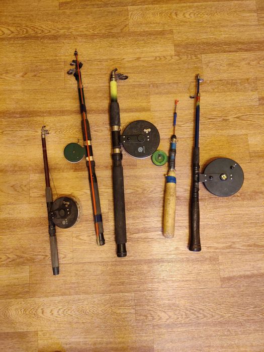 Удочки с катушками, б/у.