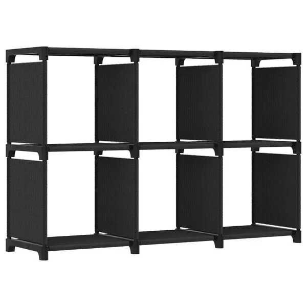 Raft Depozitare 6 Cuburi Negru 103x30x72cm - Organizator Casa
