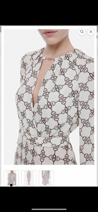 Elisabetta Franchi рокля с принт и лого детайл