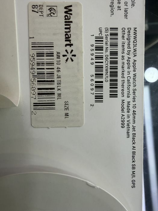 Apple Watch Series 10 46mm “Jet Black” A2999