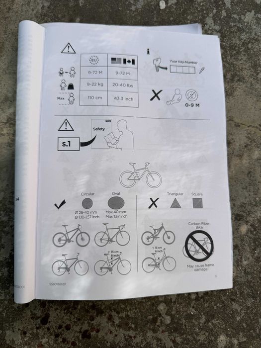 Scaun copii bicicletă Thule Yepp 2 Maxi Frame mounted (montare pe spate), albastru închis